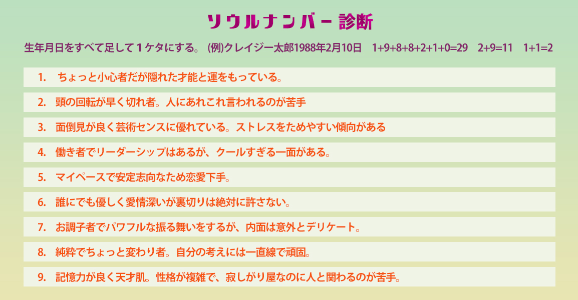 驚くほど当たる?!生年月日から隠れた人間性がわかる「ソウルナンバー診断」