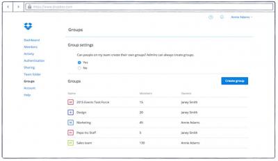 Dropbox、ビジネス向けに「グループ機能」を追加