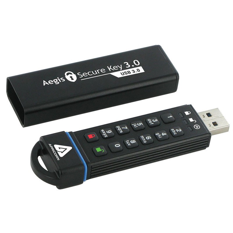 暗証番号ボタン搭載のUSBメモリー「Aegis Secure Key 3.0 シリーズ」