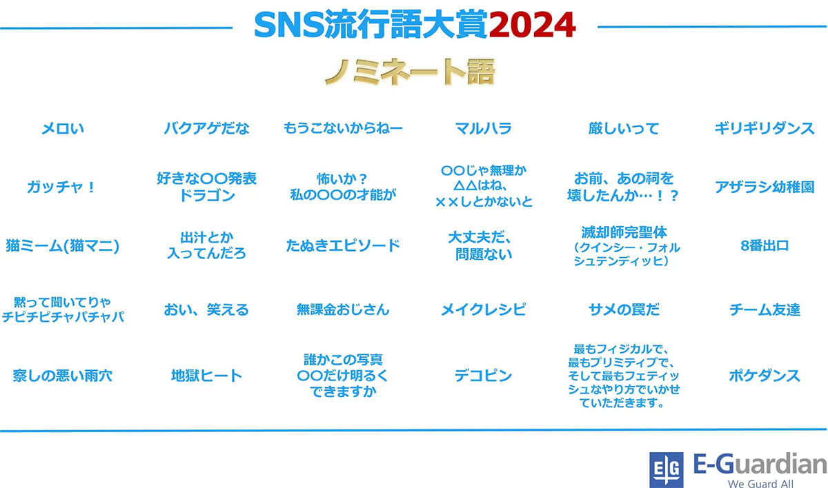 2024年のSNS流行語大賞ノミネートワード発表猫ミームおい笑えるなどいくつ知ってる 2024年11月17日 エキサイトニュース