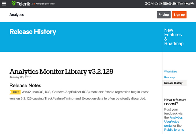 Telerik Analytics Monitor ライブラリに任意のコードを実行される脆弱性（JVN）