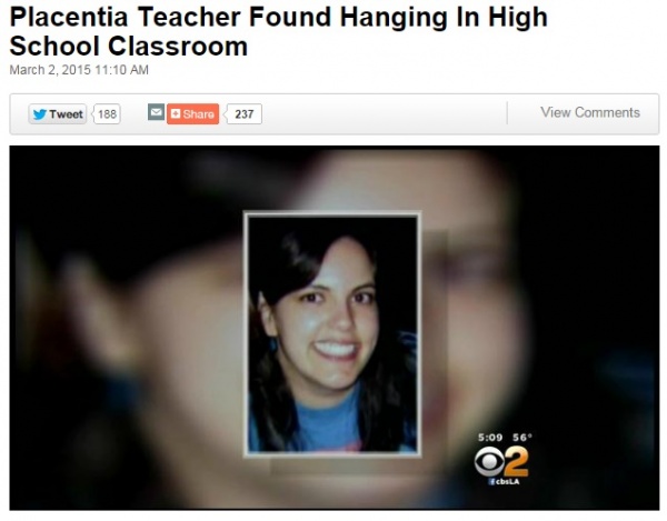 高校教師が教室で首吊り自殺。遺書は見つからず。（米）