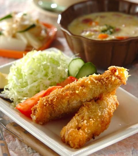 今日の献立は「チーズ入りロールトンカツ」