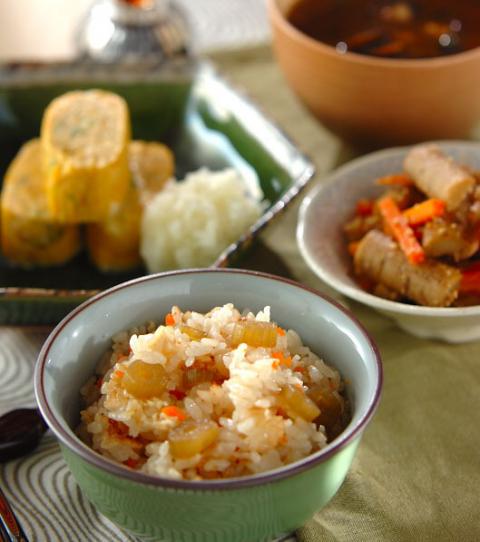 今日の献立は「フキのもちもちご飯」