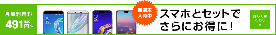 月額491円〜｜スマホとセットでさらにお得に！