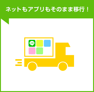 ネットもアプリもそのまま移行！