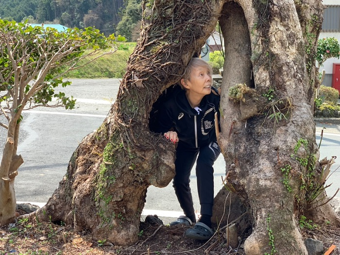 研ナオコの夫 思い出の場所で楽しそうにする妻 子供の頃良く遊んでた御神木みたい 21年3月27日 エキサイトニュース