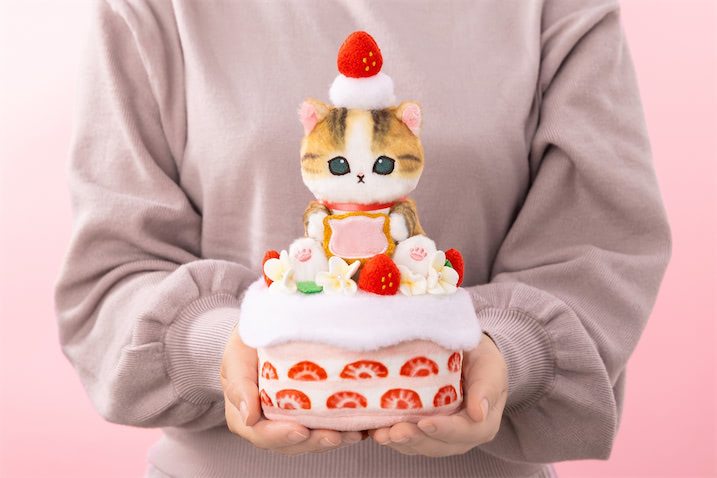 mofusand もふもふストア 小物入れにもなるケーキのりにゃんこのぬいぐるみ