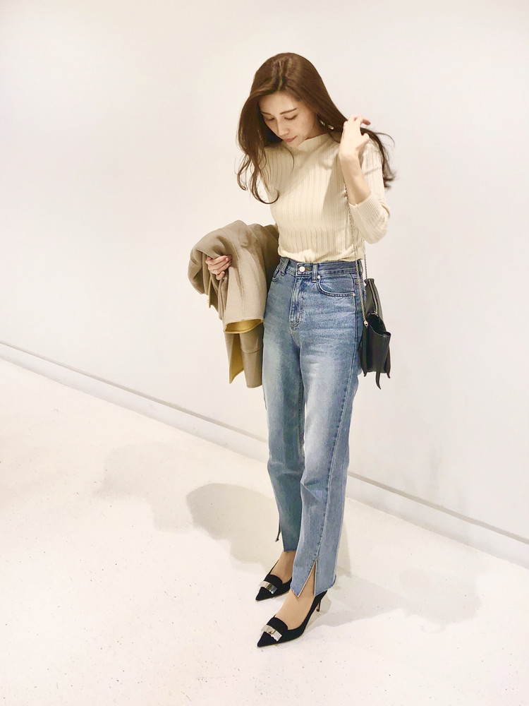 プチプラ神デニム Dholicのハイウエストデニム ローリエプレス