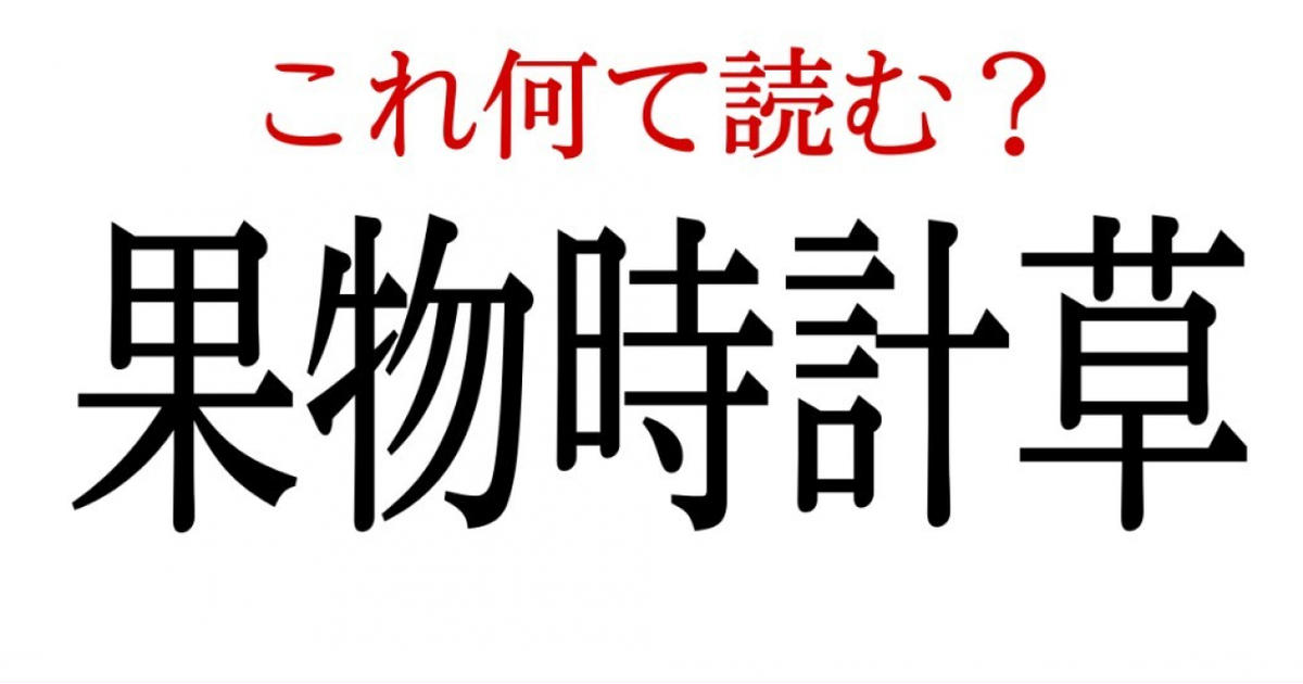 果物時計草 この漢字 自信を持って読めますか 働く大人の漢字クイズvol 96 ローリエプレス