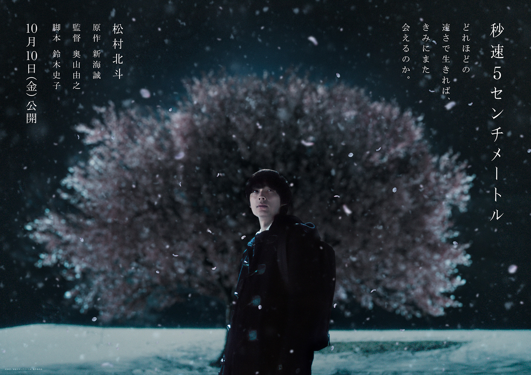 松村北斗主演の実写映画『秒速5センチメートル』公開日決定＆ティザー 