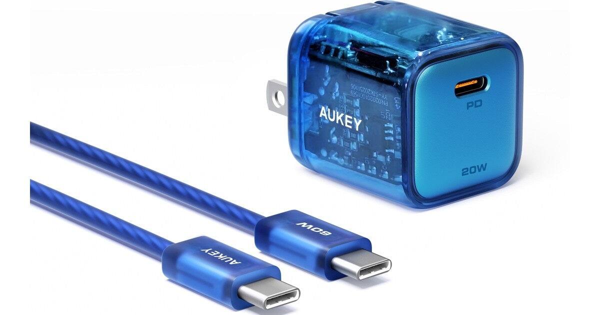 IIJmio、カラフルなスケルトン充電器を発売 - 2mのUSB-Cケーブル同梱