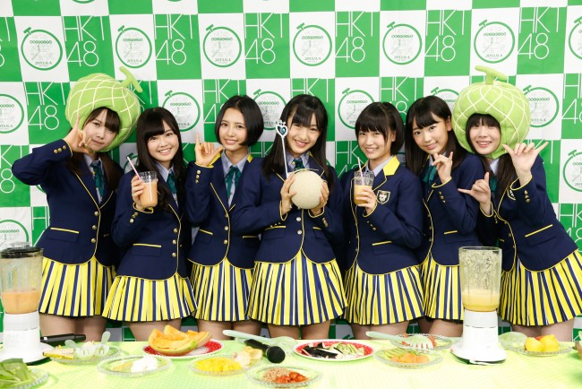 HKT48セカンドシングル発売記念 原宿が「メロンジュース」色に染まった