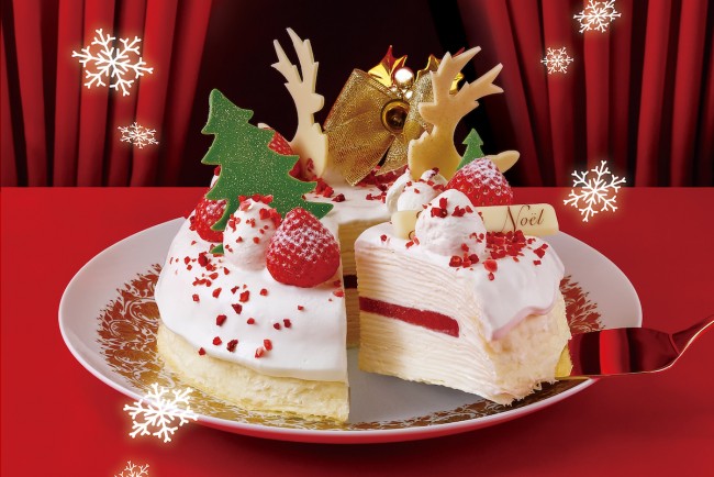 カサネオ クリスマス限定 ミルクレープ 販売へ 雪降るクリスマスを表現 21年12月6日 エキサイトニュース