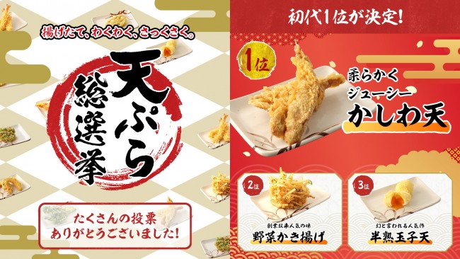 丸亀製麺 天ぷら総選挙21 を発表 初代人気no 1が決定 21年12月25日 エキサイトニュース