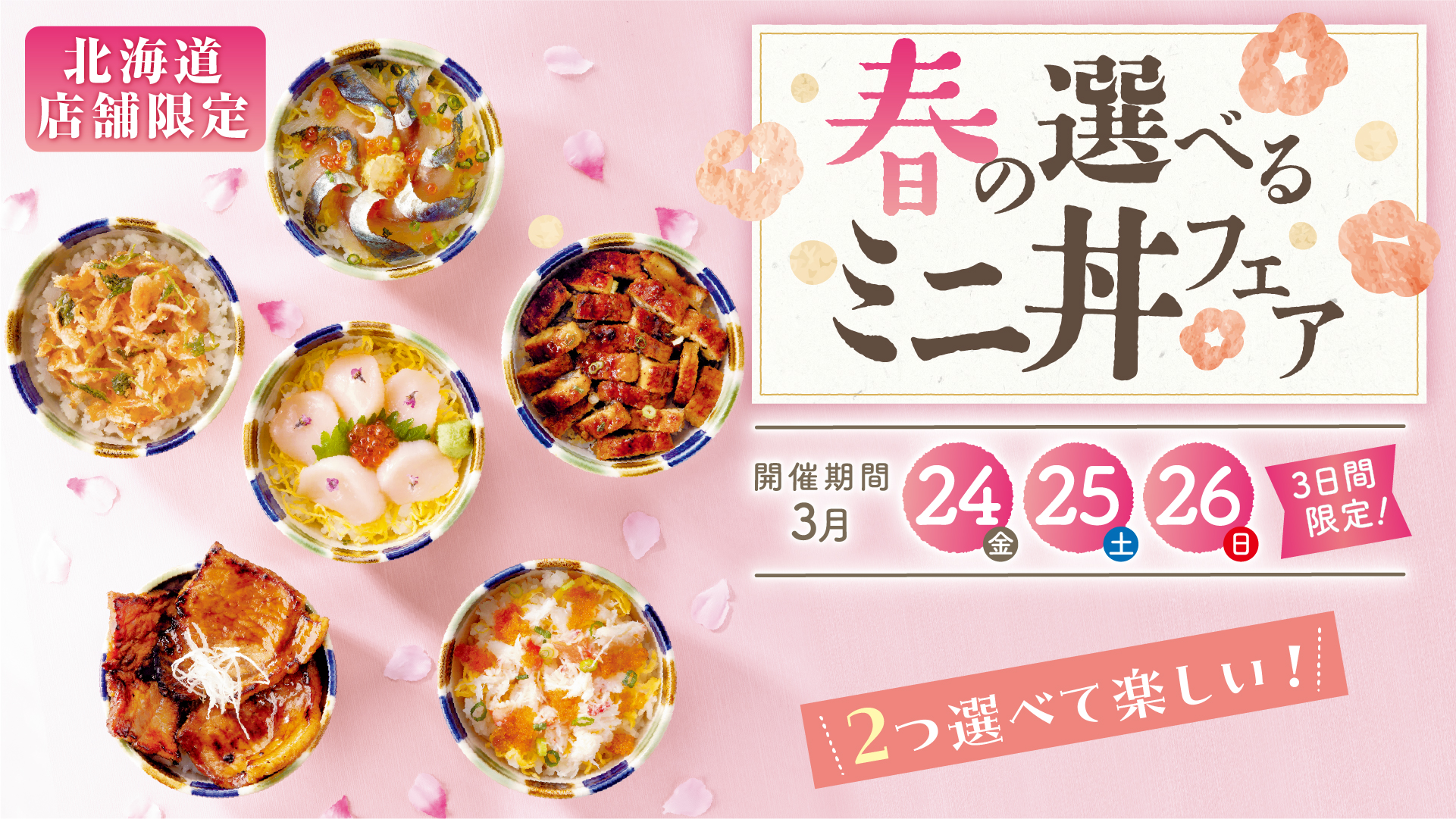 ニュースレター】【北海道店舗限定】6種類からお好きなミニ丼を2種類