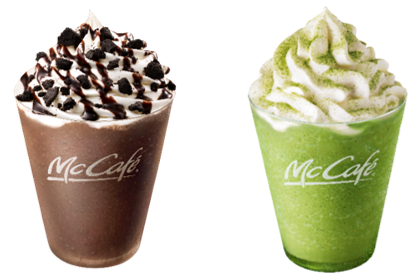 Mccafe By Barista R レギュラーメニュー4年ぶりのリニューアル ザクザク食感がたまらない オレオ R クッキー チョコフラッペ 京都産宇治抹茶使用 宇治抹茶フラッペ 21年5月26日 エキサイトニュース