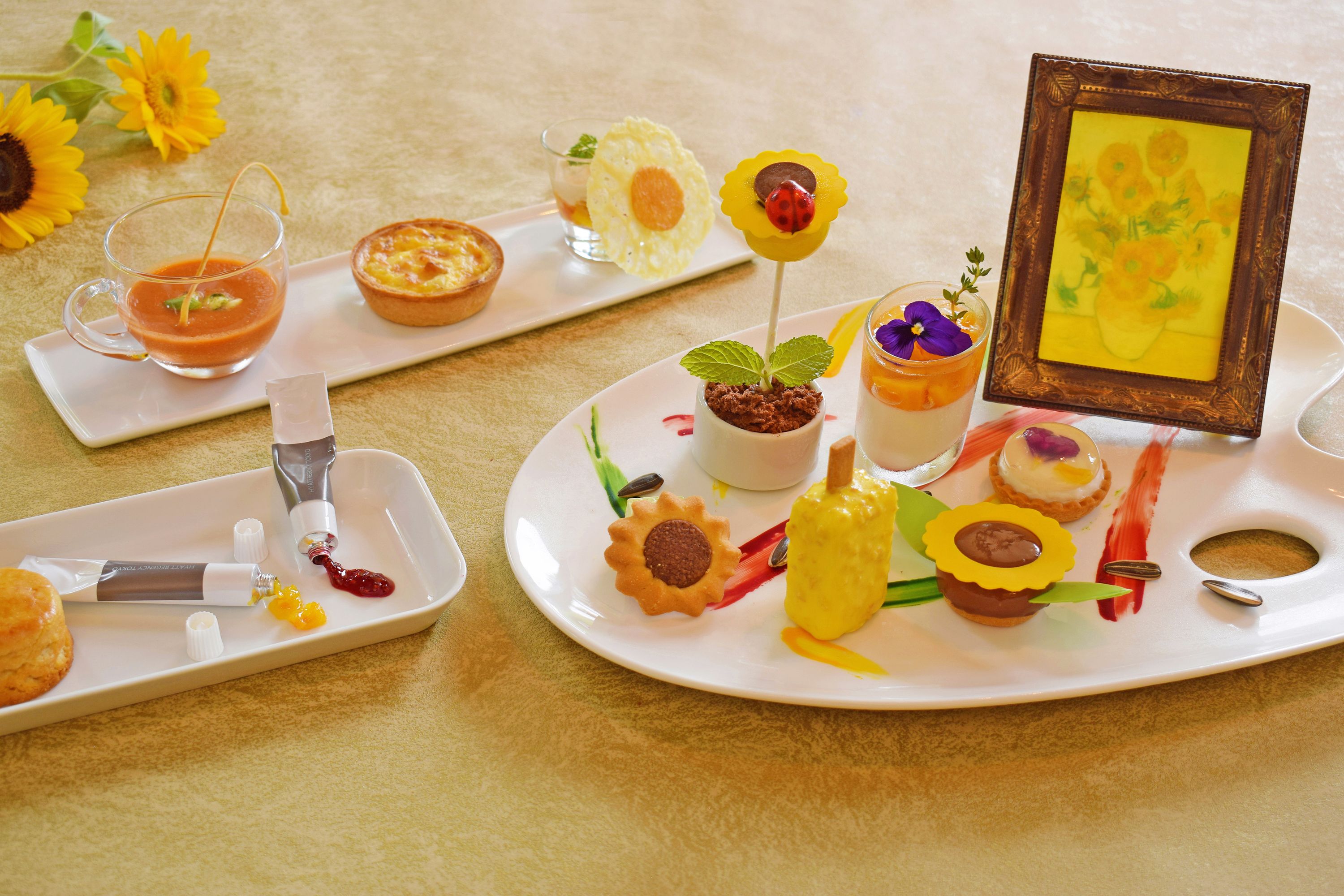 ゴッホの絵画や 咲き誇るひまわりをモチーフにしたメニューをご提供 ひまわりアフタヌーンティーセット が新登場 21年6月17日 エキサイトニュース