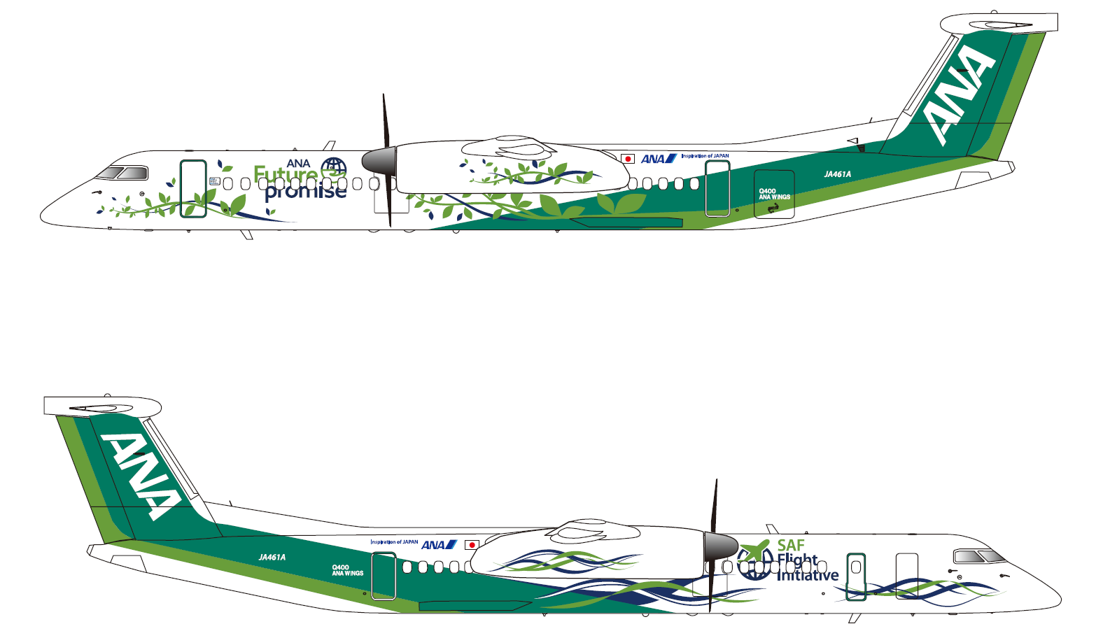 ANA Future Promise特別塗装プロペラ機」にニコンのリブレットフィルム