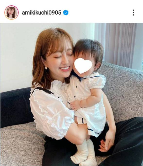 菊地亜美 1歳娘との 頬寄せshot に 耳の形がそっくり 可愛くてキュン の声 21年9月22日 エキサイトニュース