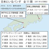 日本にパンダは何頭いたっけ？