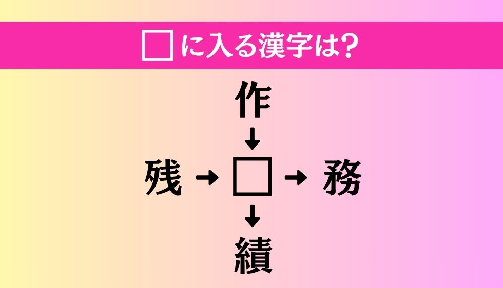 【穴埋め熟語クイズ Vol.4669】□に漢字を入れて4つの熟語を完成させてください