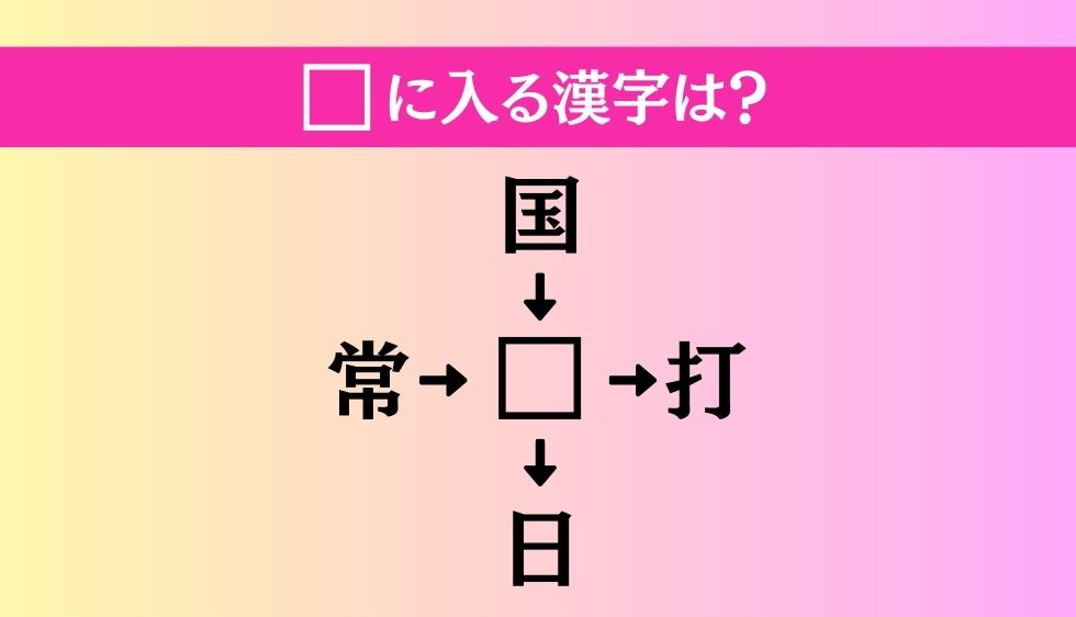 【穴埋め熟語クイズ Vol.313】□に漢字を入れて4つの熟語を完成させてください