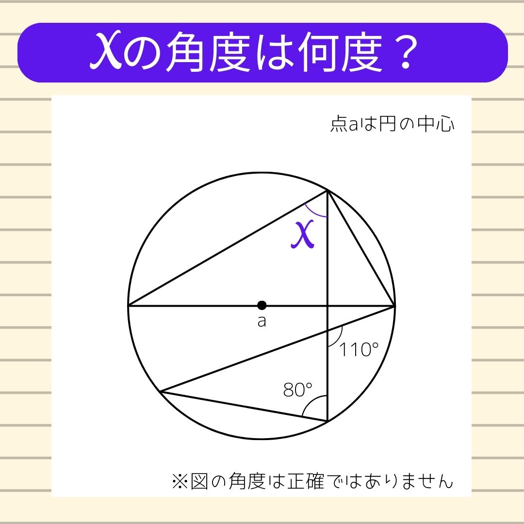 【角度当てクイズ Vol.469】xの角度は何度？