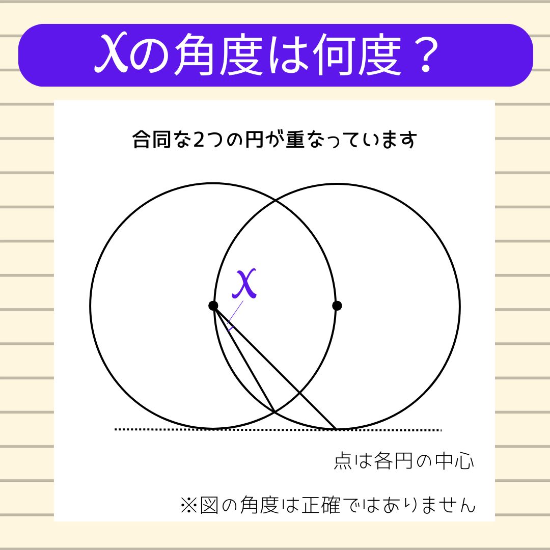 【角度当てクイズ Vol.1790】xの角度は何度？
