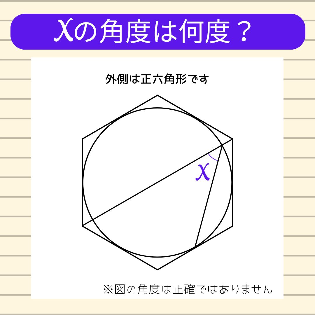 【角度当てクイズ Vol.1986】xの角度は何度？