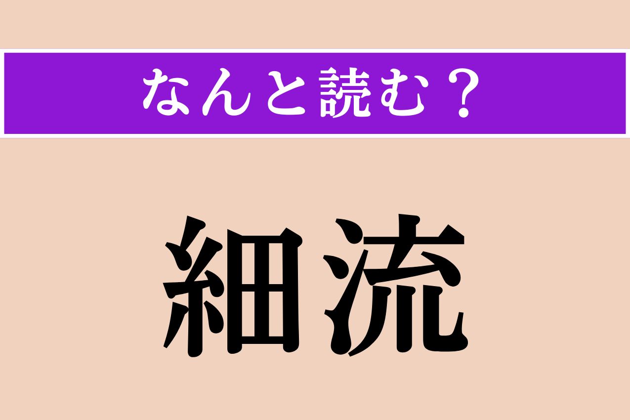 【難読漢字】「細流」正しい読み方は？「さいりゅう」以外の読み方わかりますか？