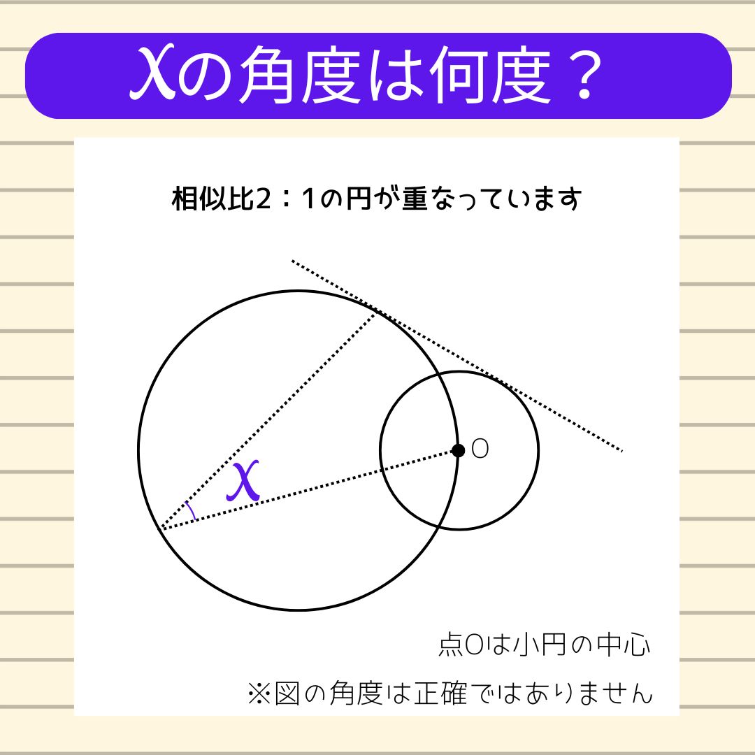 【角度当てクイズ Vol.2066】xの角度は何度？