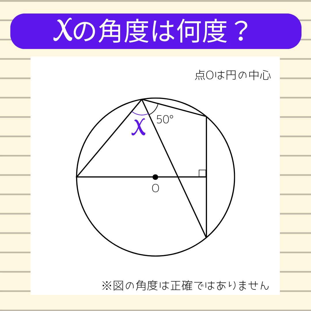 【角度当てクイズ Vol.2074】xの角度は何度？