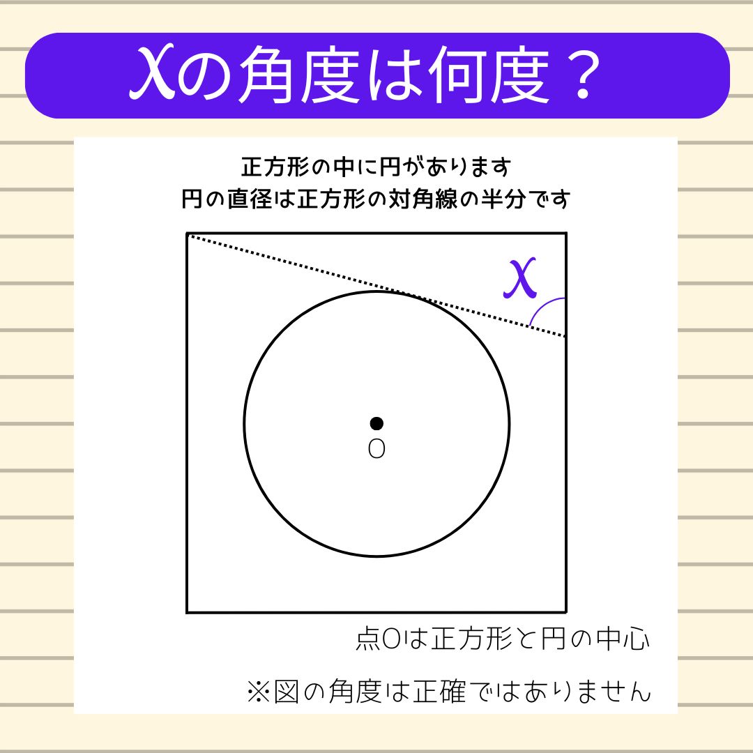【角度当てクイズ Vol.2214】xの角度は何度？