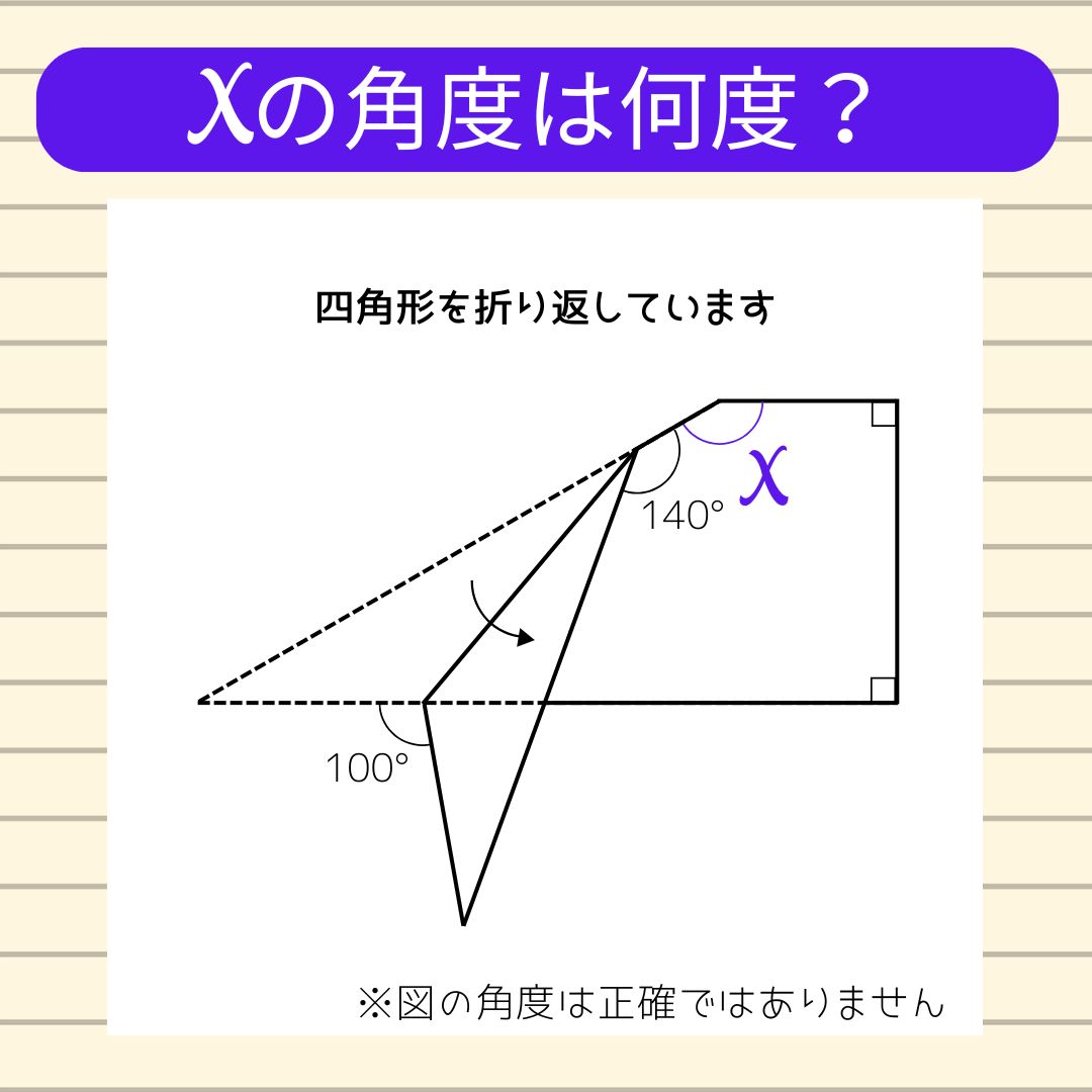 【角度当てクイズ Vol.2068】xの角度は何度？