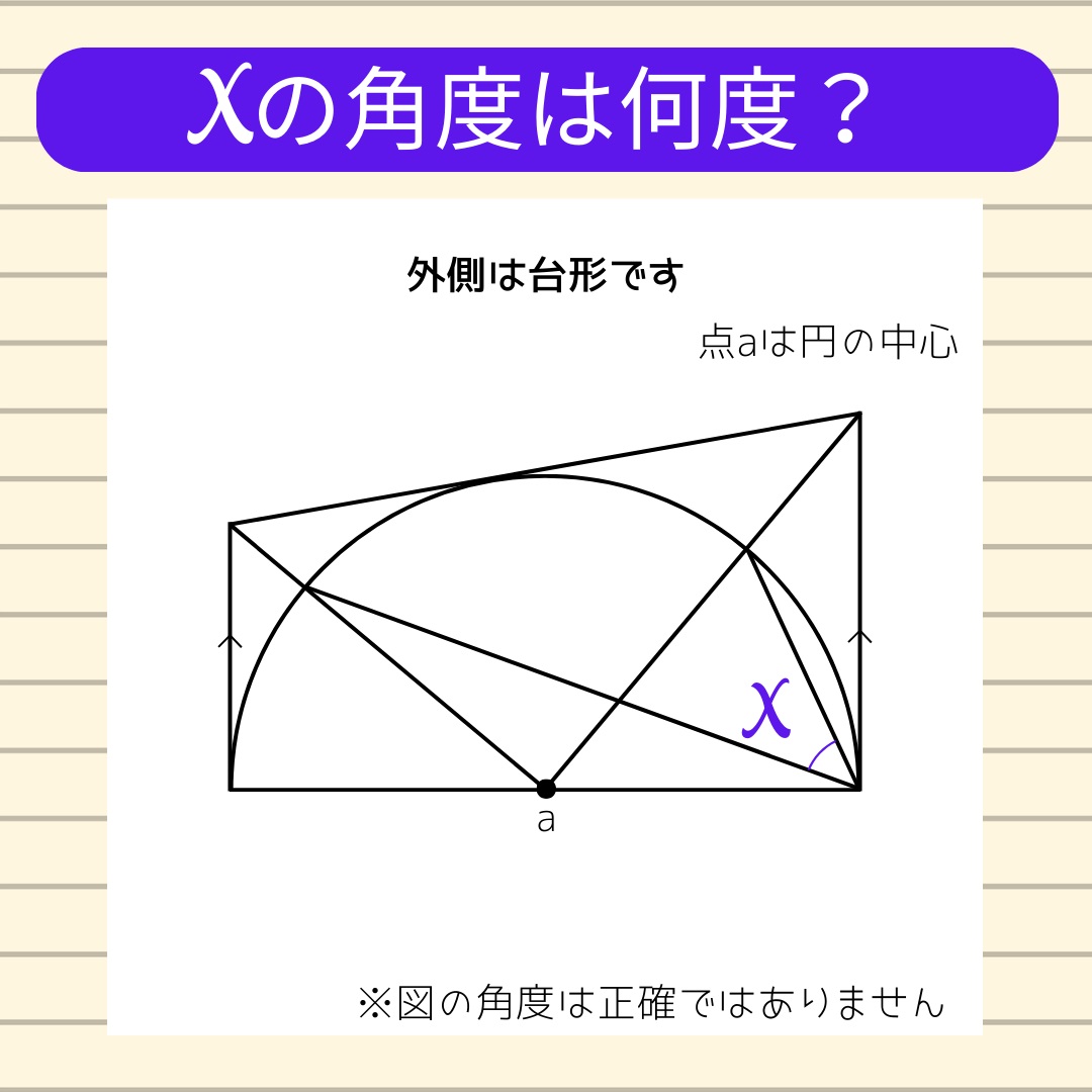 【角度当てクイズ Vol.591】xの角度は何度？