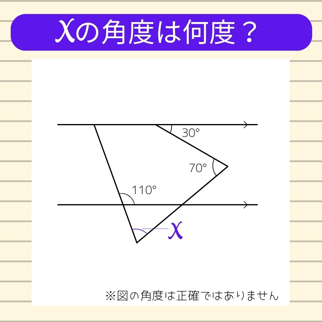 【角度当てクイズ Vol.268】xの角度は何度？