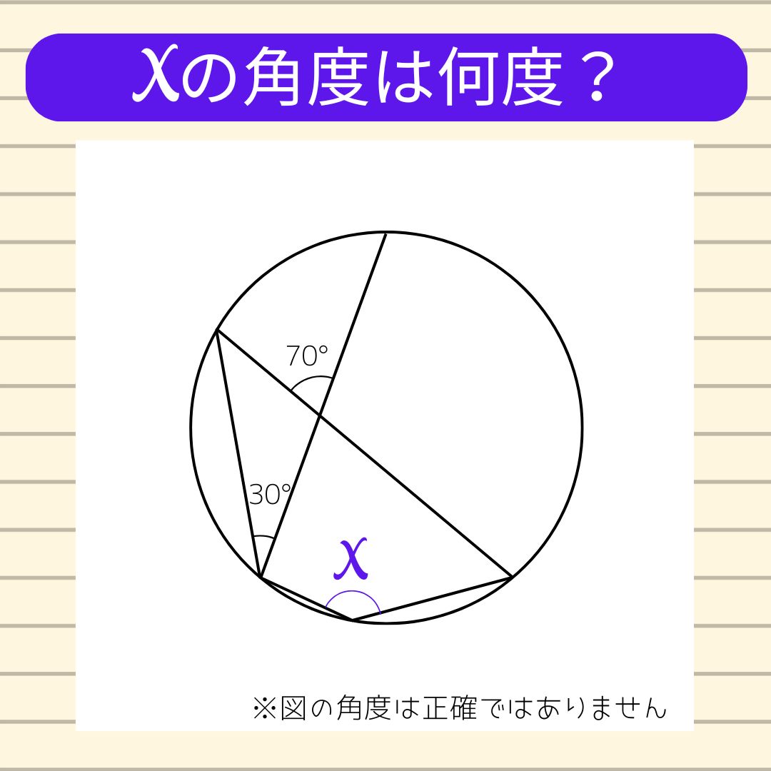 【角度当てクイズ Vol.2092】xの角度は何度？