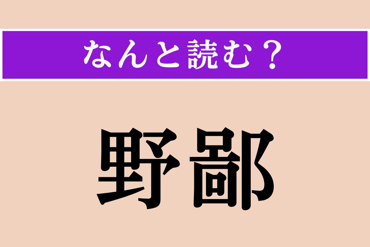 【難読漢字】「野鄙」正しい読み方は？ 下品でいやしいことを言います