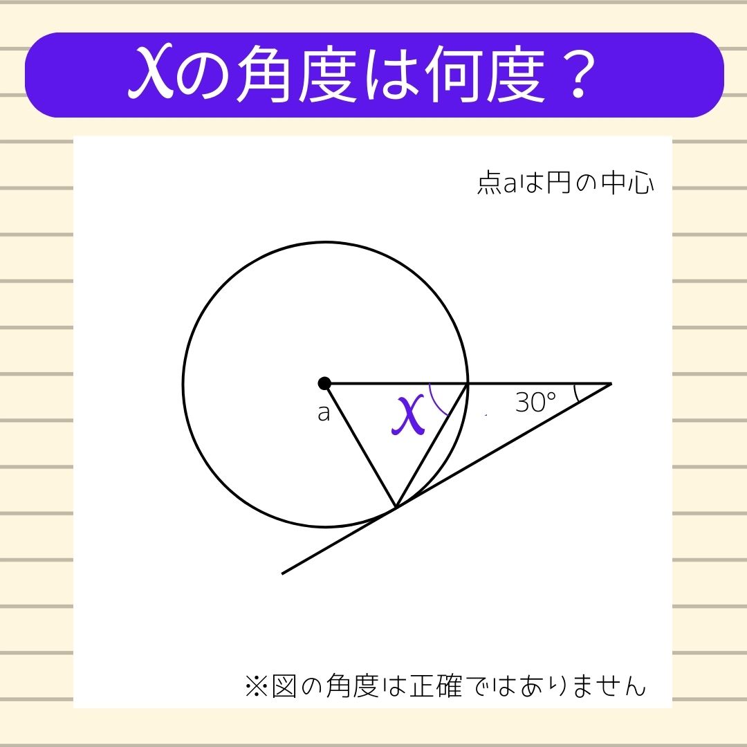 【角度当てクイズ Vol.339】xの角度は何度？