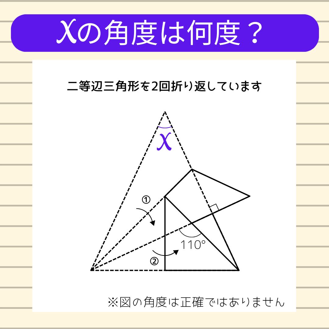 【角度当てクイズ Vol.2242】xの角度は何度？