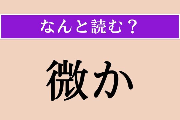 【難読漢字】「微か」正しい読み方は？「幽か」と同じ読み方です　