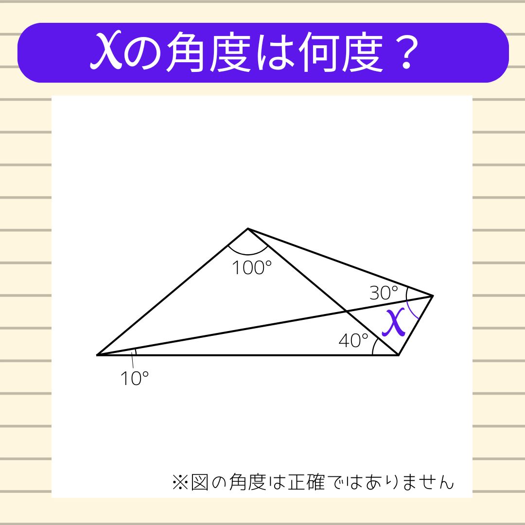 【角度当てクイズ Vol.1964】xの角度は何度？