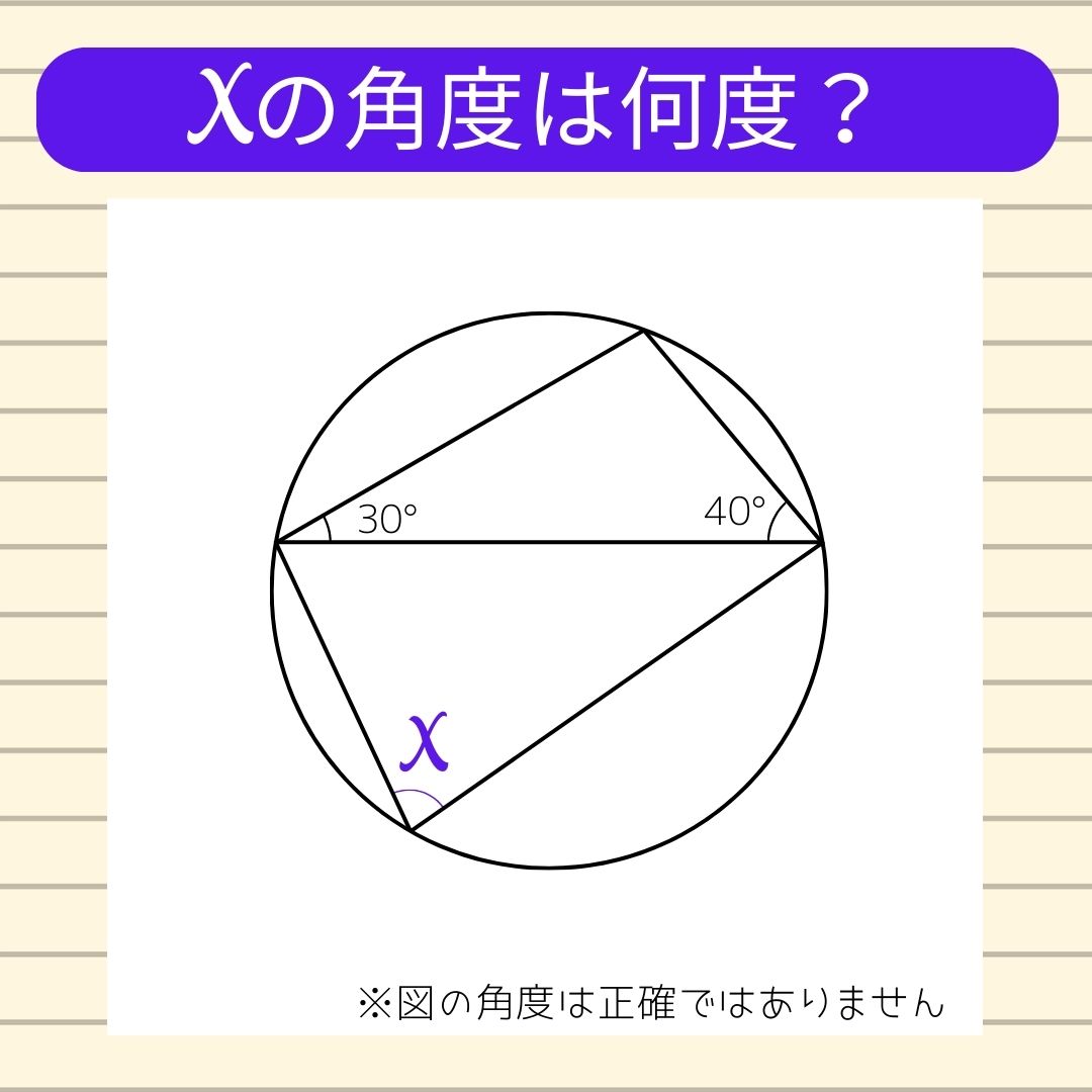 【角度当てクイズ Vol.374】xの角度は何度？