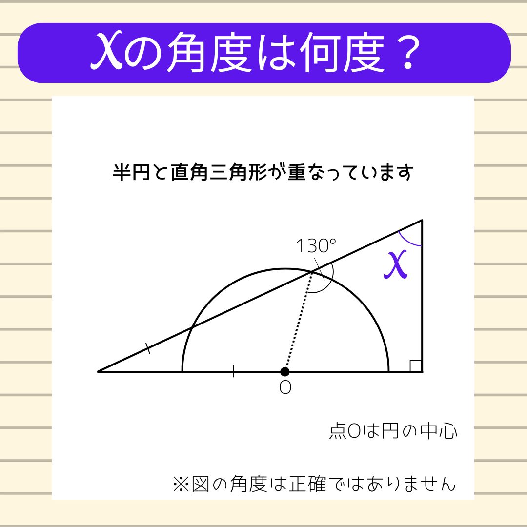 【角度当てクイズ Vol.1880】xの角度は何度？