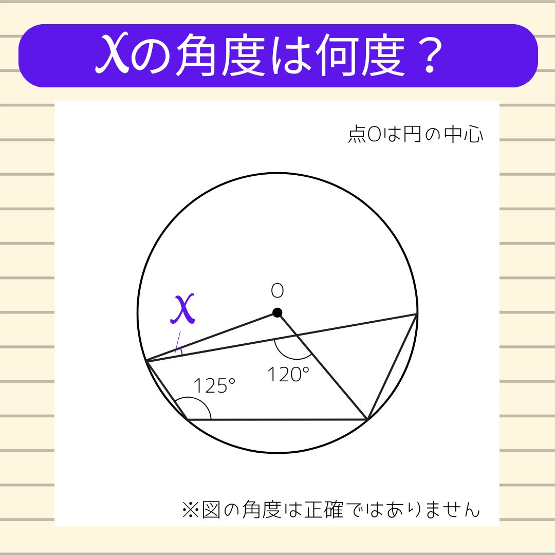 【角度当てクイズ Vol.2320】xの角度は何度？