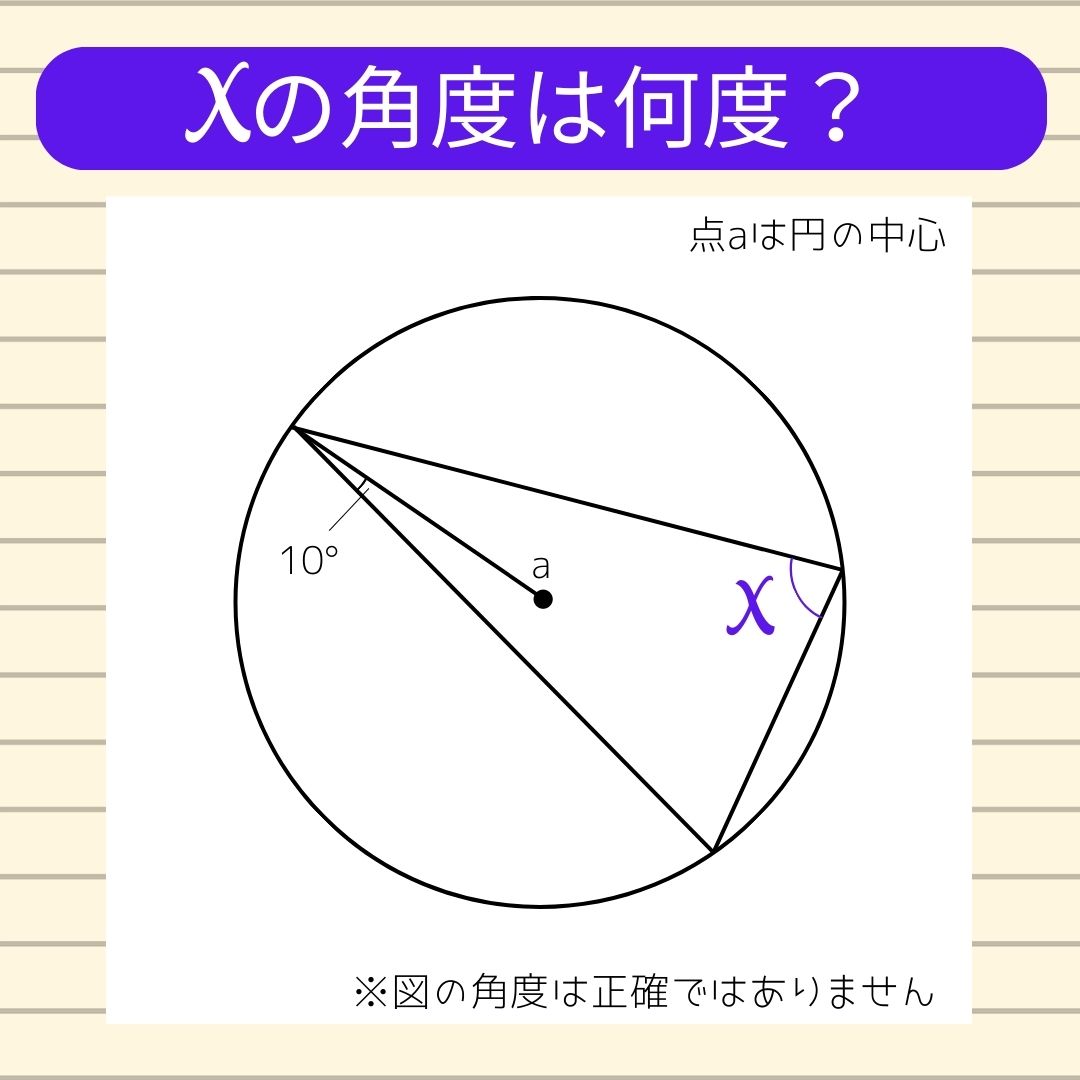 【角度当てクイズ Vol.394】xの角度は何度？