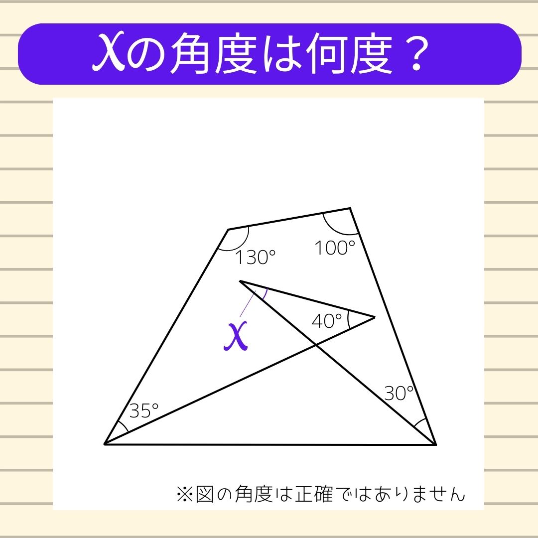 【角度当てクイズ Vol.655】xの角度は何度？