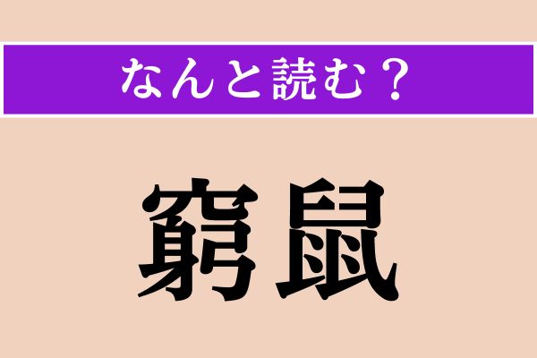 【難読漢字】「窮鼠」正しい読み方は？ 猫を噛むってやつです