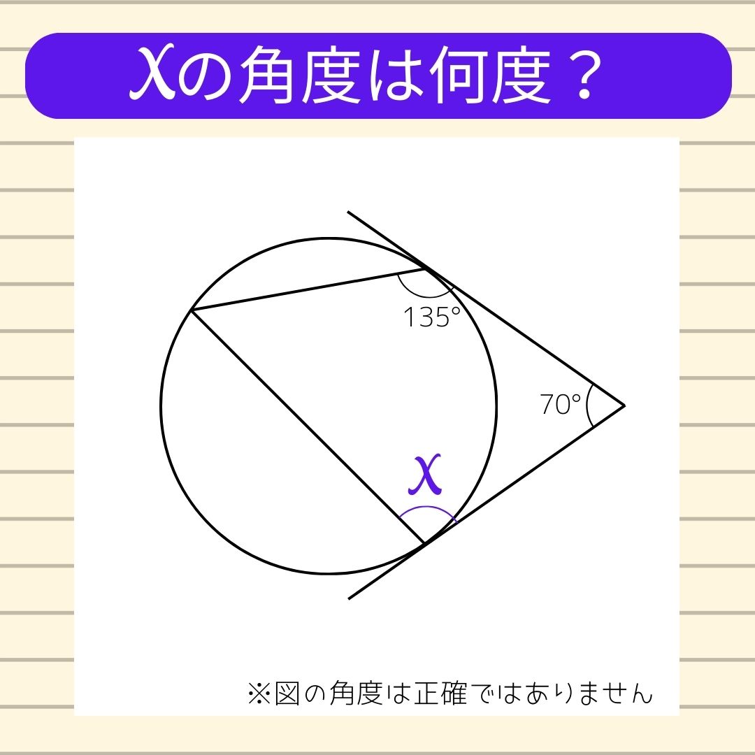 【角度当てクイズ Vol.625】xの角度は何度？